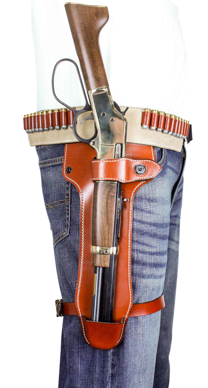 DeSantis 181TJ02Z0 Mares Leg Ambidextrous Premium Western Holster Rig Tan