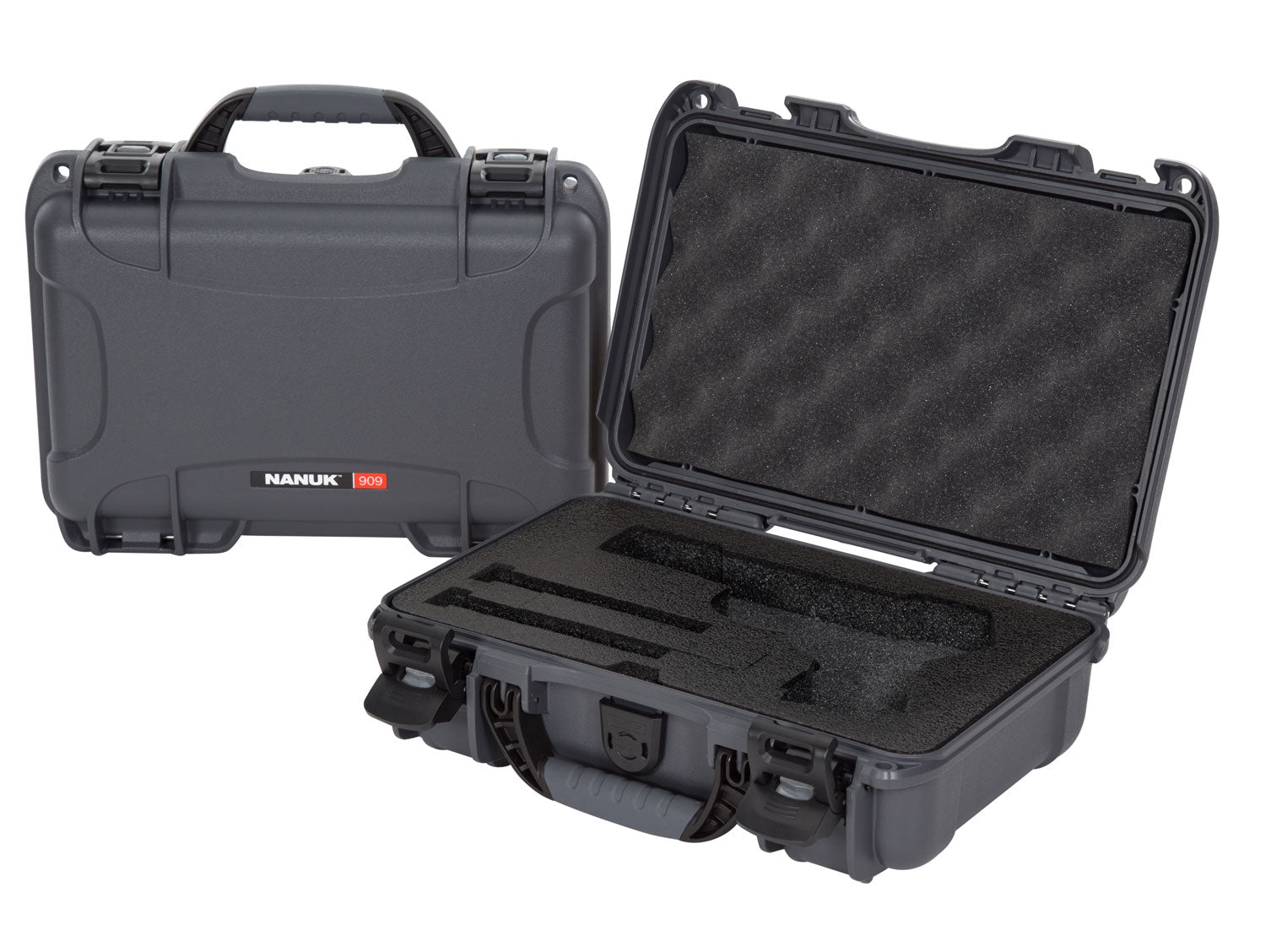 Nanuk 909CLASG7 909 Classic Pistol Case Waterproof Graphite Resin 11.44" x 7" x 3.68" Interior