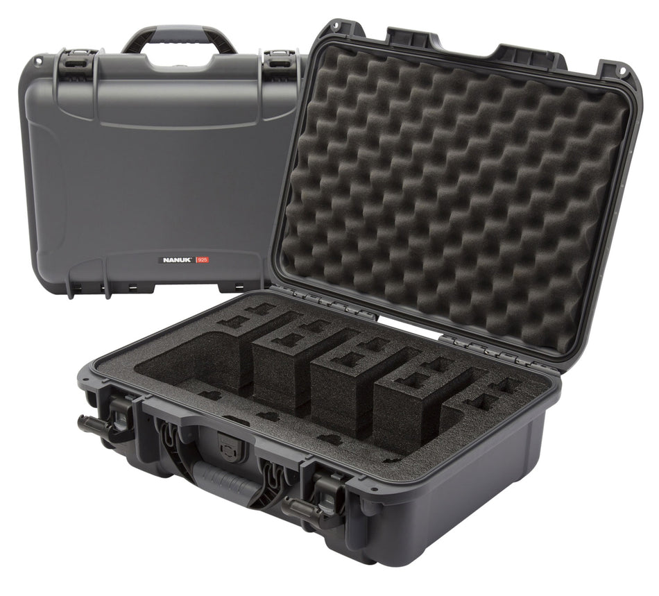 Nanuk 9254UP7 925 4-Up Gun Case Waterproof Graphite Resin 17" x 11.80" x 6.40" Interior