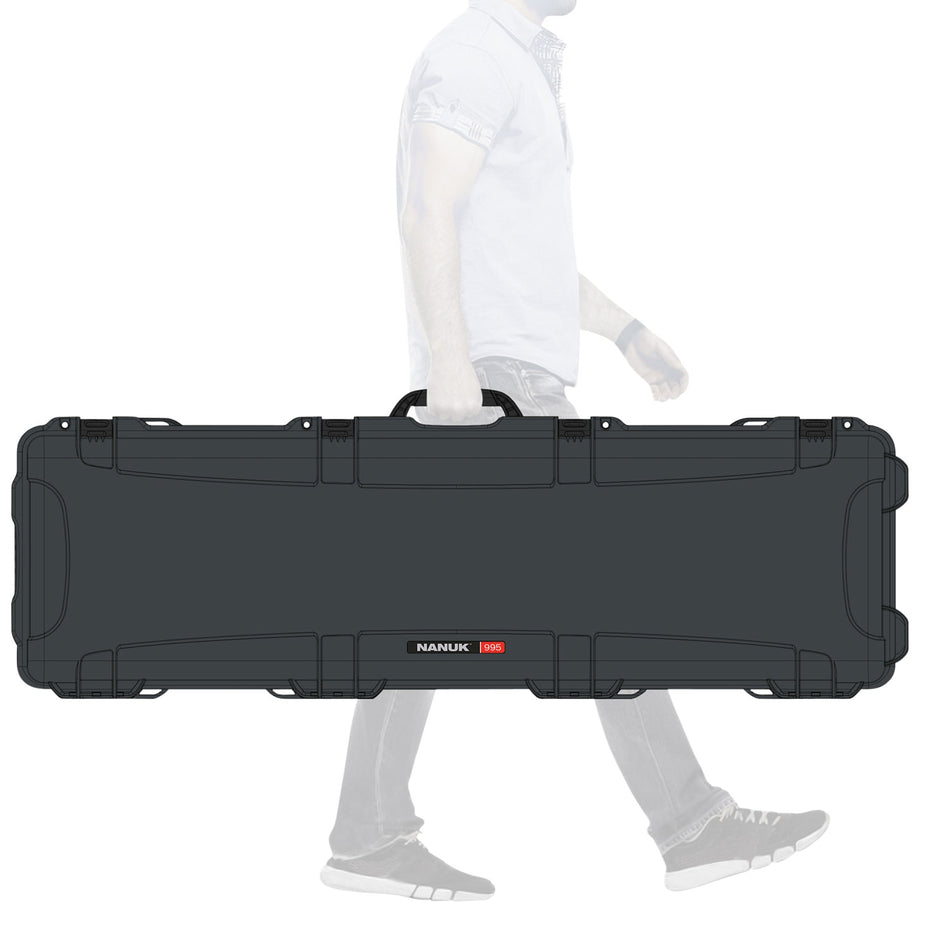 Nanuk 995 52" Graphite Resin Waterproof Rifle Hard Case with Foam and TSA Locks