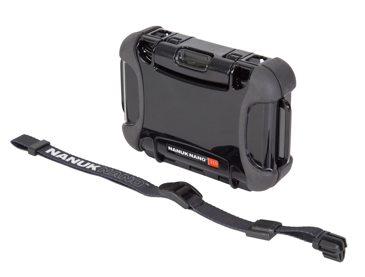Nanuk Nano 310 Black Polycarbonate Hard Case with PowerClaw Latches and Carry Strap