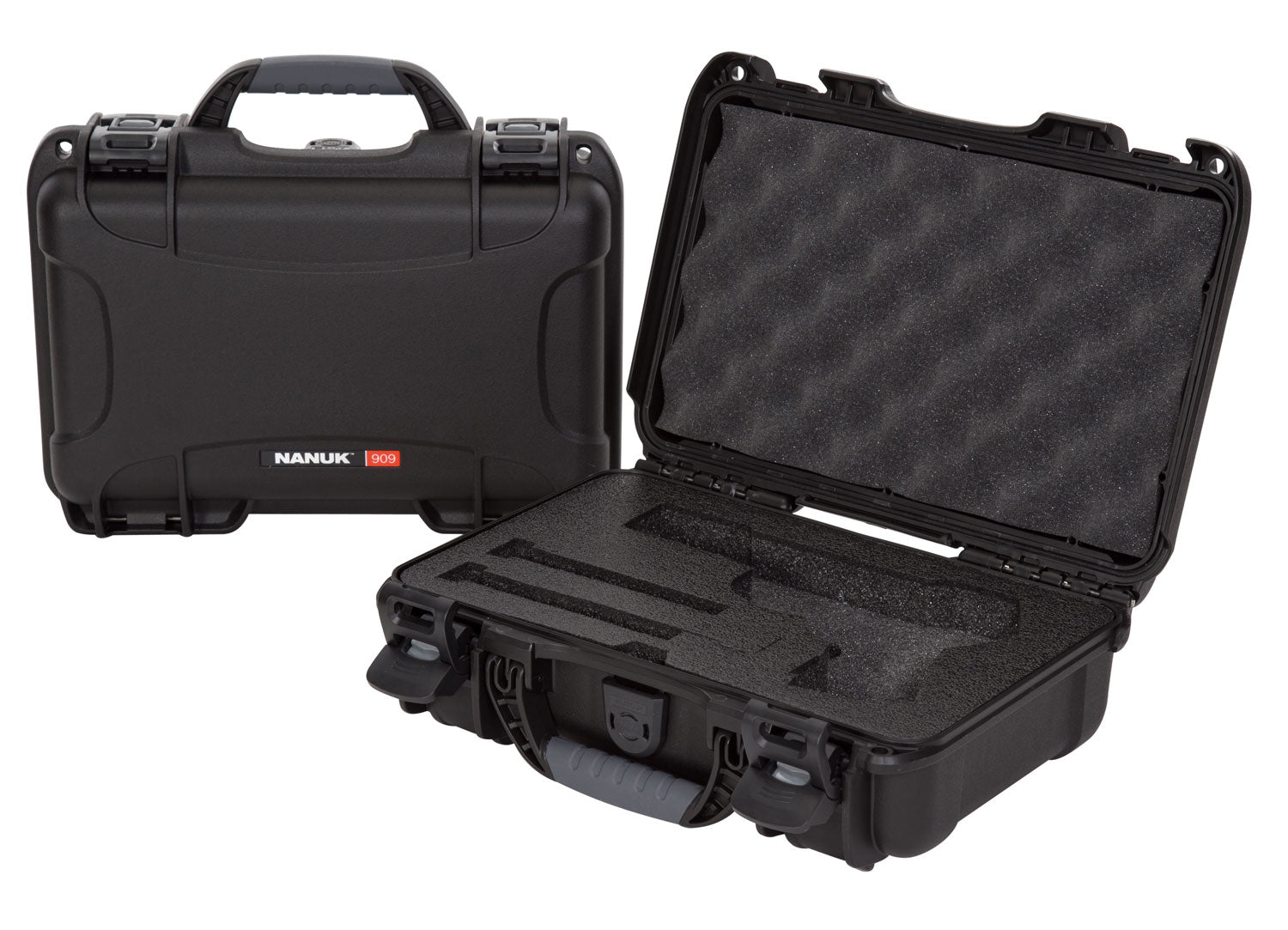 Nanuk 909 Classic Pistol Case Waterproof Airline-Approved Black Polyethylene with Foam