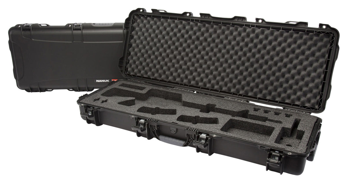 Nanuk 990 AR15 Black Polymer Case with Foam Padding and Lockable Latches