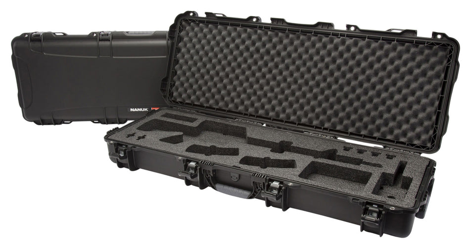 Nanuk 990 AR15 Black Polymer Case with Foam Padding and Lockable Latches