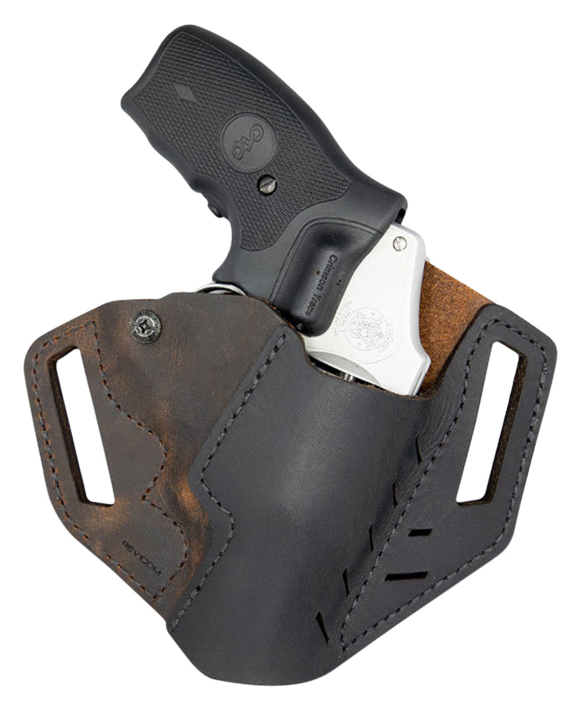 Versacarry REV201 Revolver OWB Distressed Brown Leather Belt Slide Fits S&W J Frame Right Hand