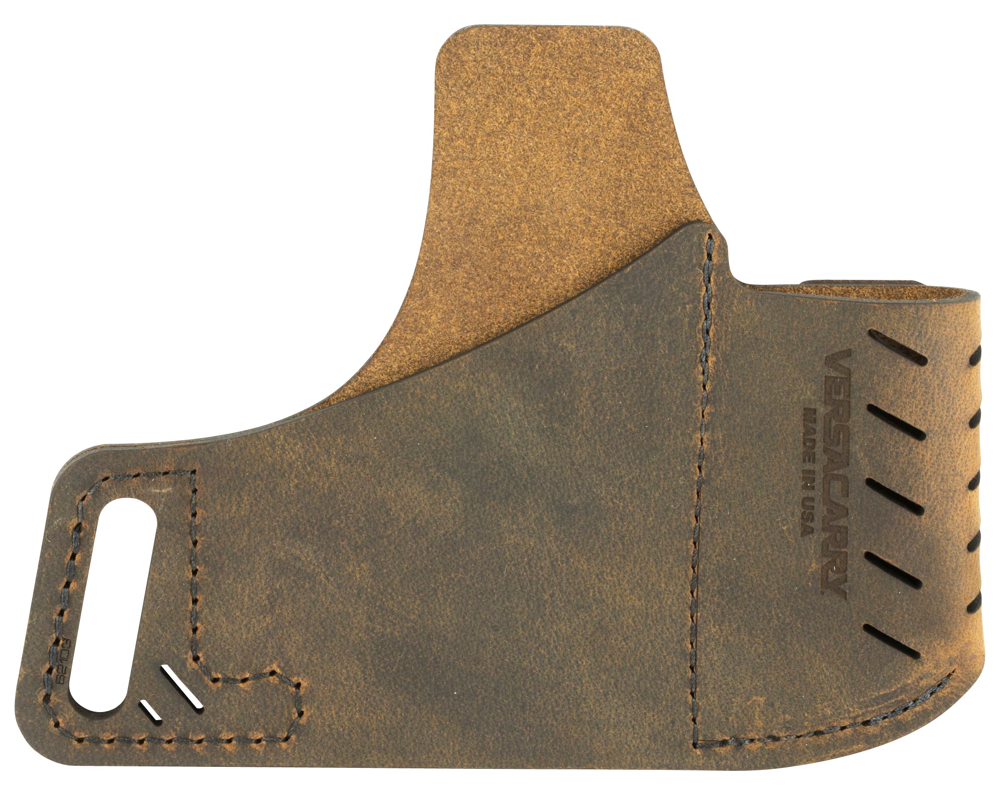 Versacarry Commander OWB Size 3 Distressed Brown Leather Belt Slide Holster Fits Sig P290 RH