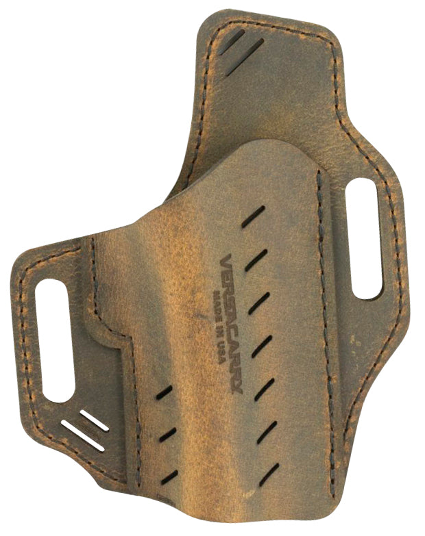 Versacarry Guardian OWB Size 2 Distressed Brown Leather Belt Slide Holster Fits Browning 1911 RH