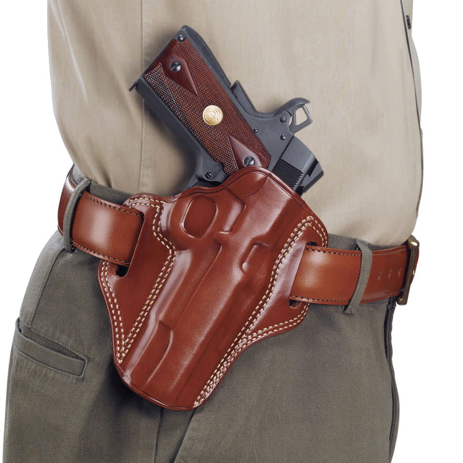 Galco CM800 Combat Master OWB Tan Leather Belt Slide Holster for Glock 43/43X/Springfield Hellcat - Right Hand