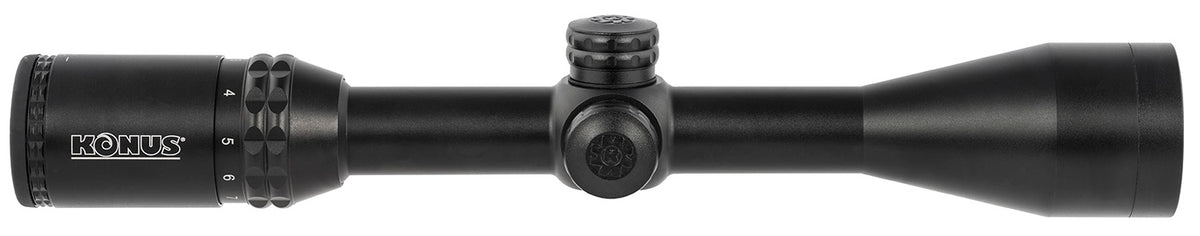 Konus KonusPro 275 Muzzleloader Riflescope Matte Black 3-10x44mm 1-Inch Tube Dual Illuminated 275 Ballistic Dot Reticle