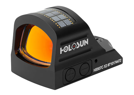 Holosun Technologies, 507C-X2, Red Dot, 32 MOA Ring & 2 MOA Dot, Black Color, Side Battery, Solar Failsafe, Mount Not Included