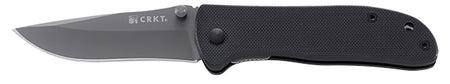 CRKT 6450K Drifter 2.88" Folding Plain Drop Point Gray TiCN 8Cr14MoV SS Blade, Black G10 Handle with Pocket Clip