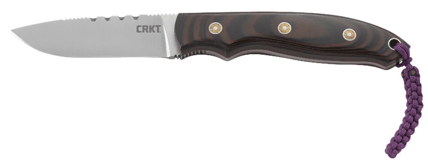 CRKT 2861 Hunt'N Fisch 2.99" Fixed Plain Satin 9Cr18MoV SS Blade, Multi-Color G10 Handle with Lanyard and Sheath