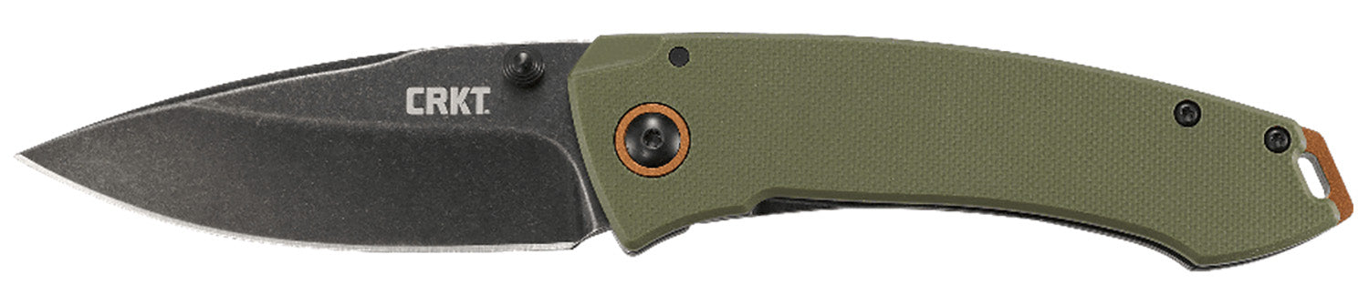 CRKT 2520 Tuna Folding Knife 3.22" Stonewashed 8Cr14MoV SS Blade Black/Green G10 Handle
