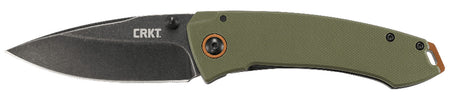 CRKT 2520 Tuna Folding Knife 3.22" Stonewashed 8Cr14MoV SS Blade Black/Green G10 Handle