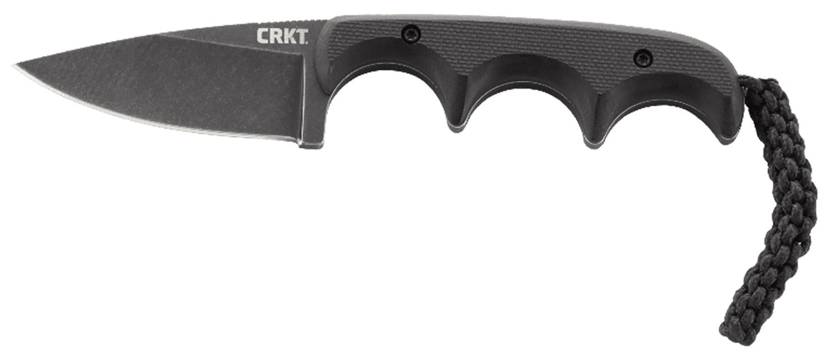 CRKT 2384K Minimalist Fixed Blade Knife 2.16" Stonewashed 5Cr15MoV SS Drop Point Black G10 Handle