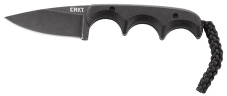 CRKT 2384K Minimalist Fixed Blade Knife 2.16" Stonewashed 5Cr15MoV SS Drop Point Black G10 Handle
