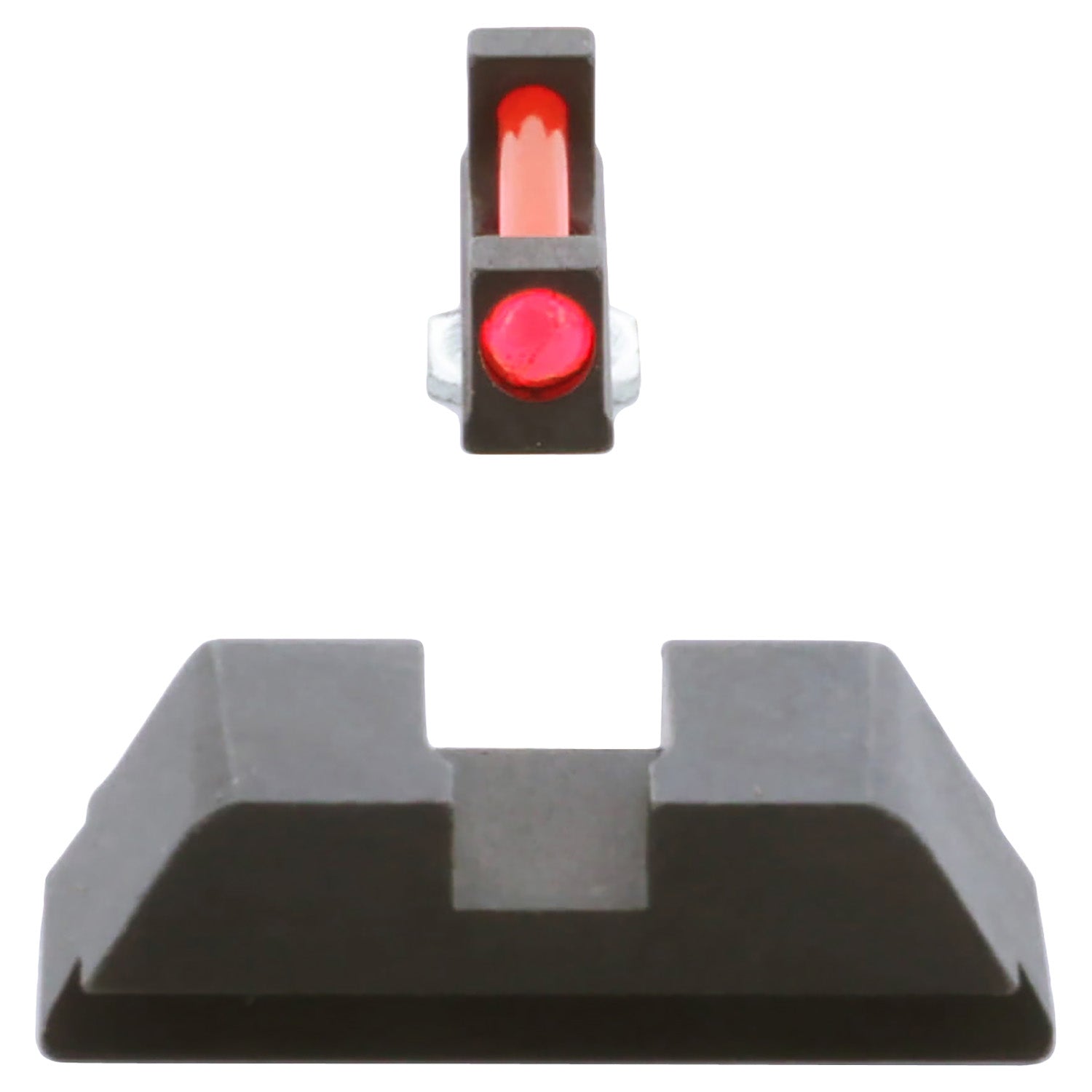 AmeriGlo GFT113 Range Series Glock Sight Set Red Fiber Optic Front Sight with Flat Black Rear Sight