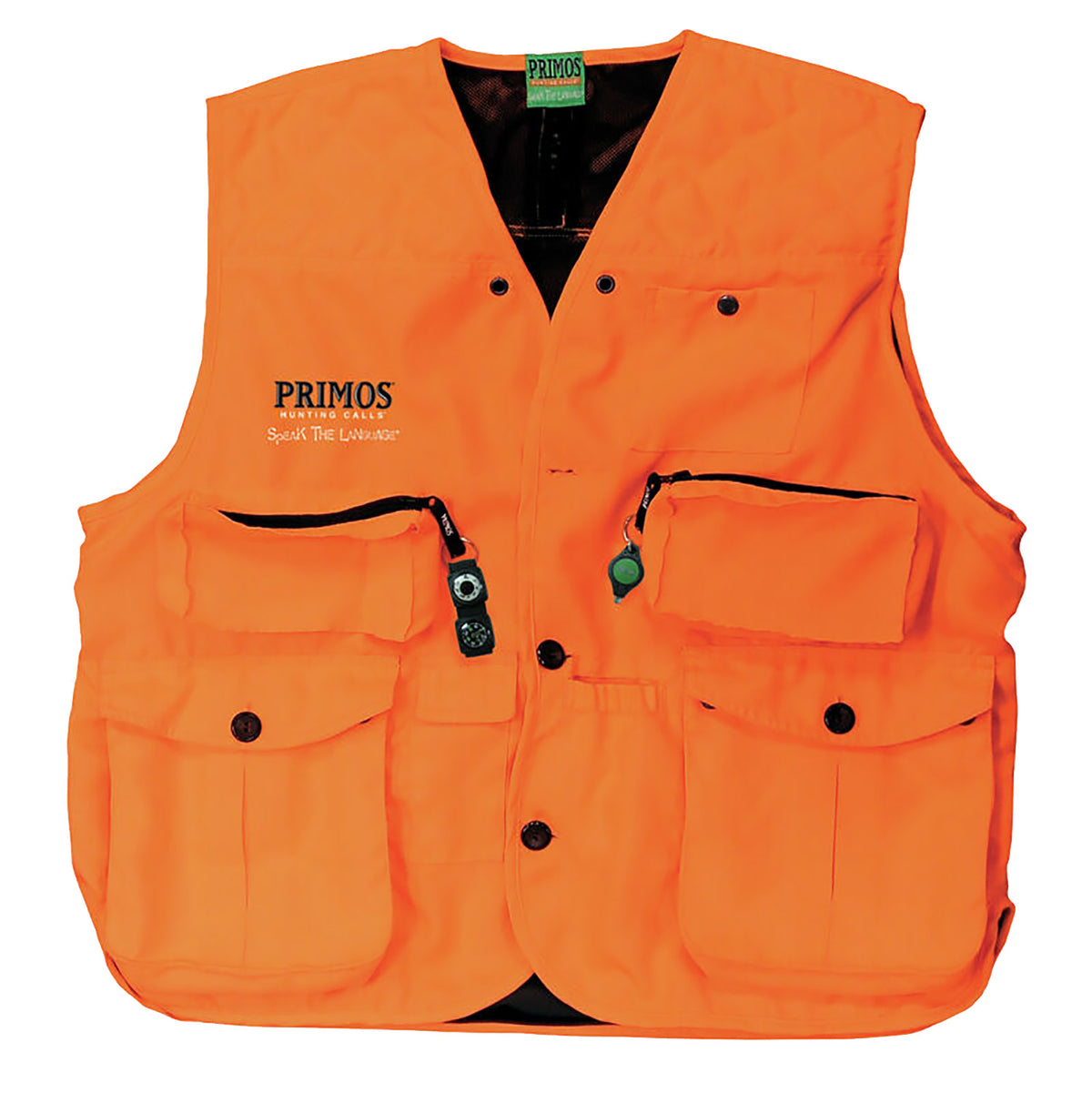 Primos 65704 GunHunter's Hunting Vest 2XL Blaze Orange with Compass and LED Light