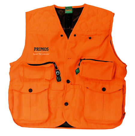 Primos 65703 GunHunter's Hunting Vest XL Blaze Orange with Compass and LED Light