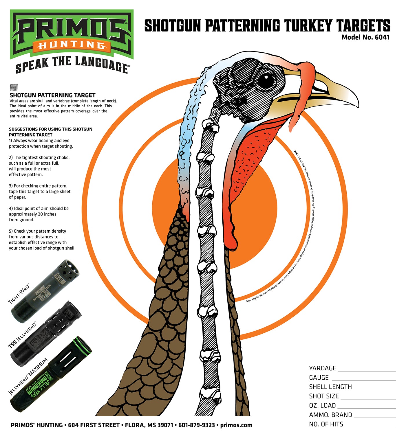 Primos 6041 Patterning Turkey Hanging Paper Targets for Shotgun Multi-Color 12 Pack