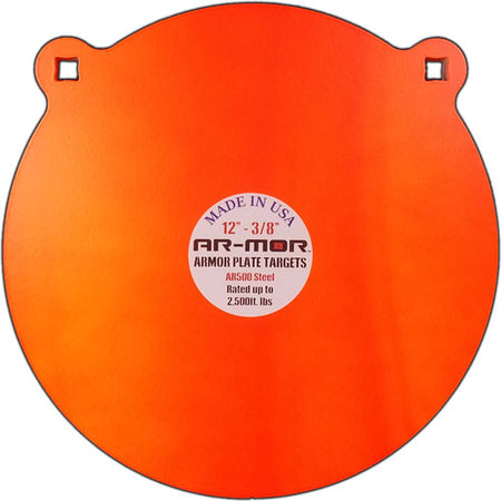 AR-MOR 12" AR500 Steel Shooting Gong 3/8" Thick Orange Round