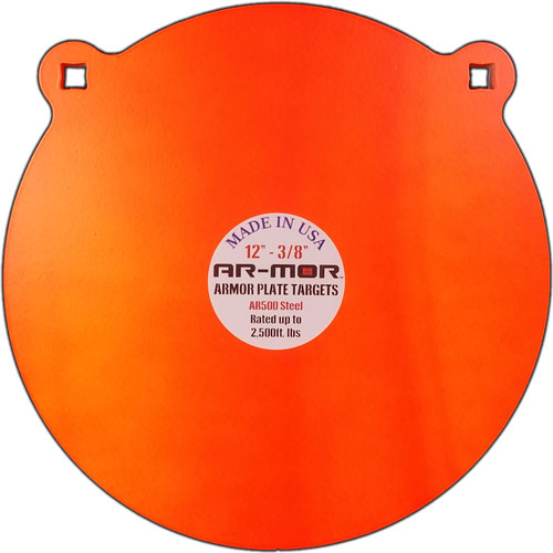 AR-MOR 12" AR500 Steel Shooting Gong 3/8" Thick Orange Round