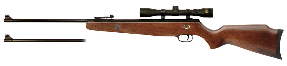 Beeman Grizzly X2 Combo Gas Ram .177/.22 Air Rifle with 4x32mm Scope Hardwood Stock
