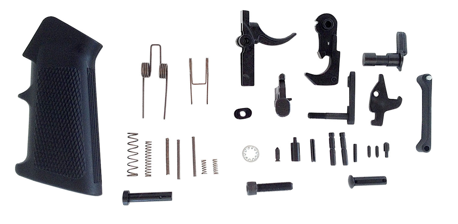 LBE Unlimited AR15LPKT Complete Lower Parts Kit with Pistol Grip and Trigger Guard for AR-15, Black