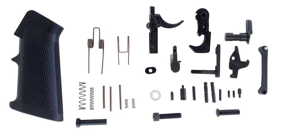 LBE Unlimited AR15LPKT Complete Lower Parts Kit with Pistol Grip and Trigger Guard for AR-15, Black