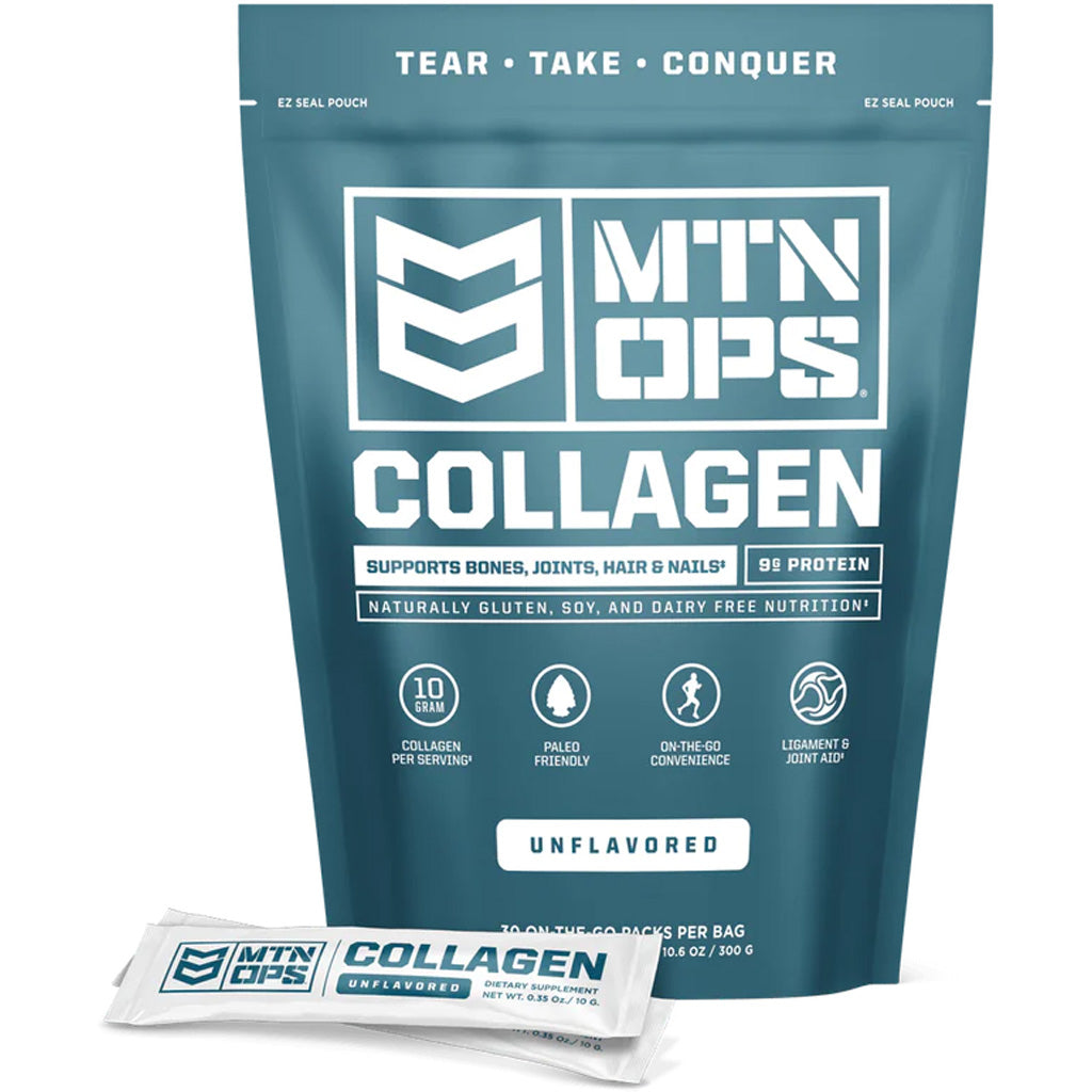 MTN OPS Collagen Unflavored On-The-Go Trail Packs 30 Count