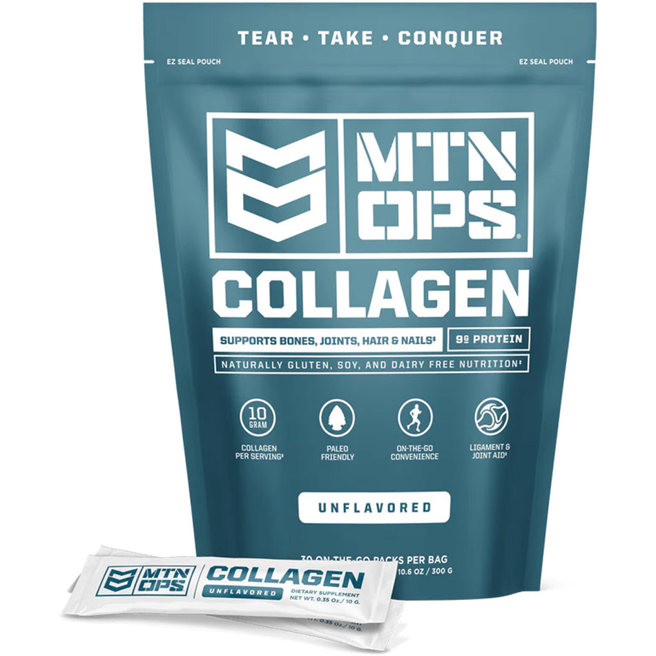 MTN OPS Collagen Unflavored On-The-Go Trail Packs 30 Count