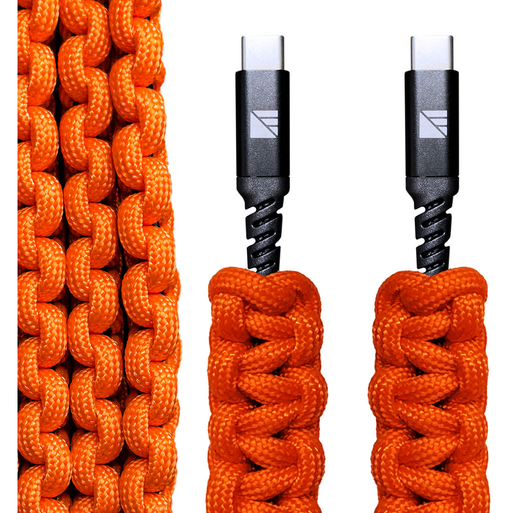 Dark Energy USB-C to C Paracord Charging Cable Orange