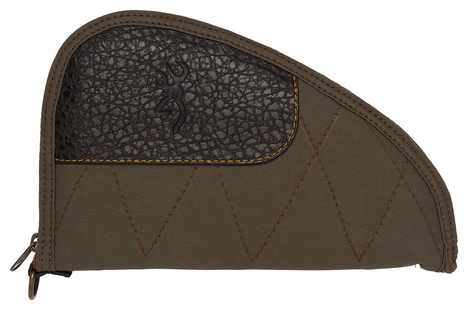 Browning 1435048411 Laredo Pistol Rug 11" Olive w/ Brown Accents Canvas Leather Holds Handgun