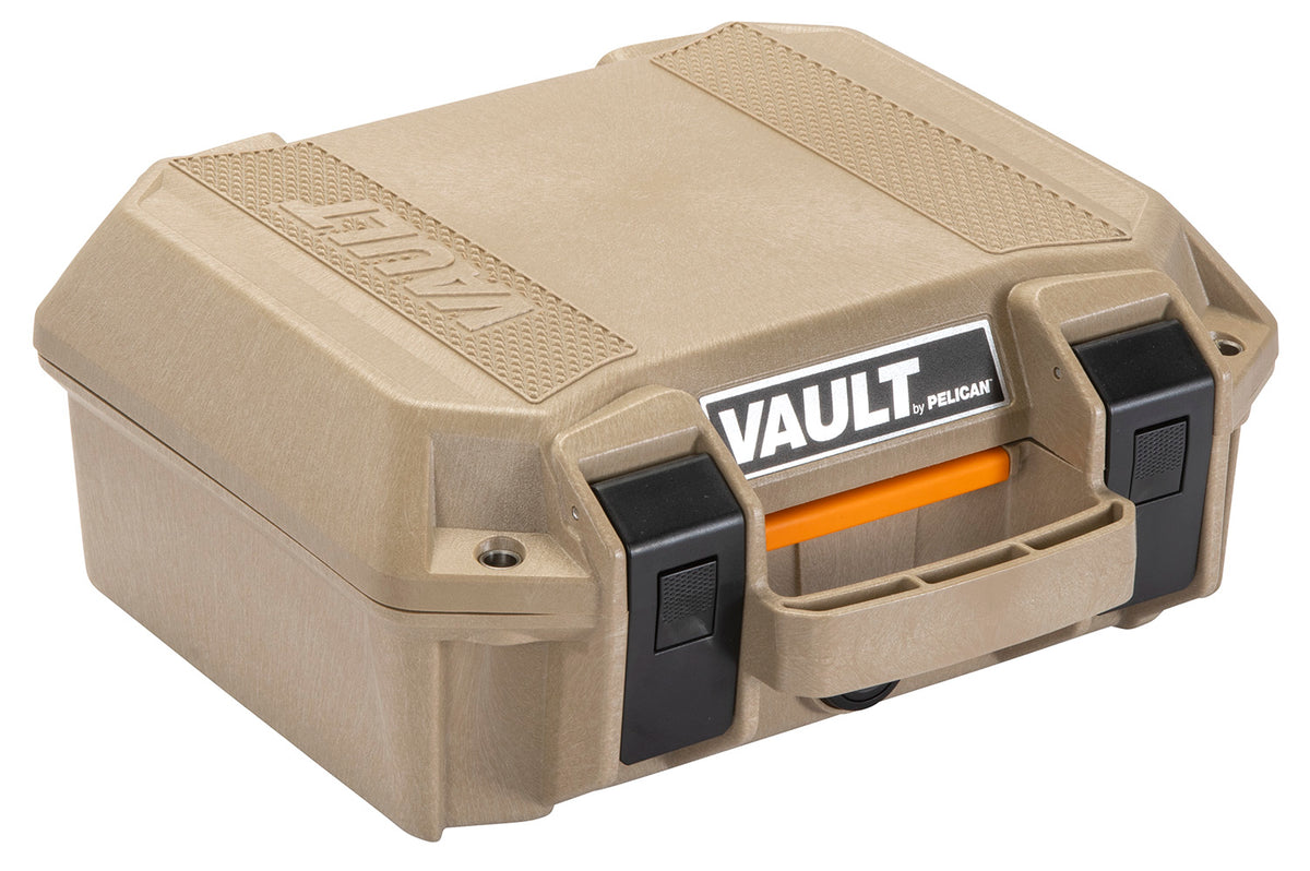 Pelican VCV100 Vault Small Handgun Case Tan High-Impact Polymer