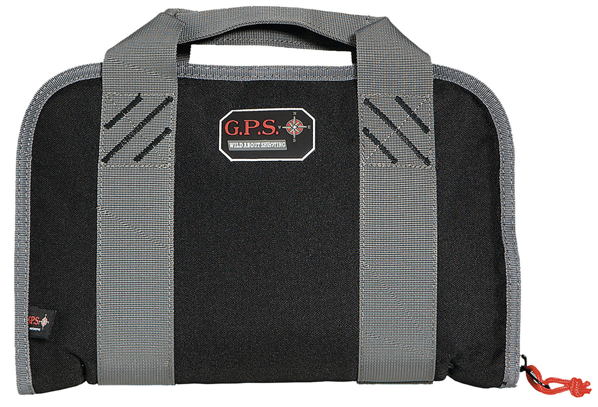 GPS Bags 1107PCCB Compact Double Black Pistol Case with Visual ID Storage, Holds 1-2 Handguns