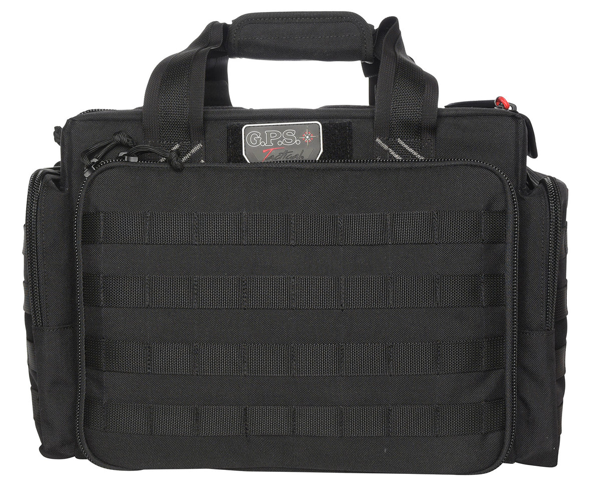 GPS Bags GPST1714LRB Tactical Range Bag Black 1000D Nylon with Foam Cradle for 5 Handguns & Ammo Dump Cups