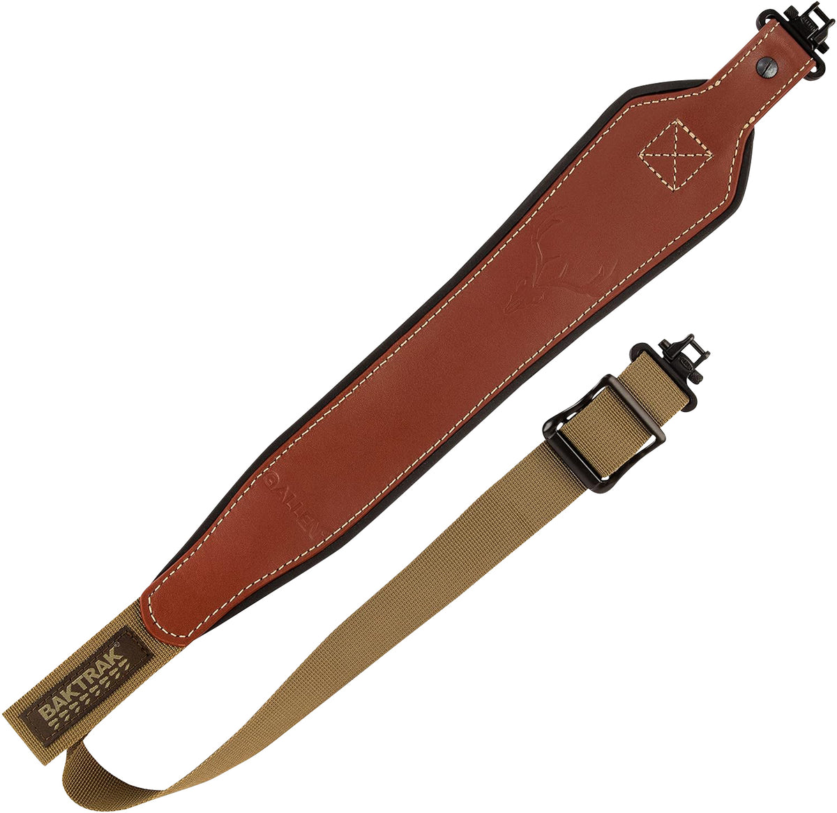 Allen 8391 BakTrak Brown Leather Adjustable Rifle/Shotgun Sling with Swivels Tested to 300 lbs