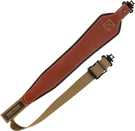 Allen 8391 BakTrak Brown Leather Adjustable Rifle/Shotgun Sling with Swivels Tested to 300 lbs