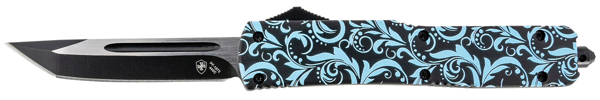 Templar Knife MMDT231 Gen II Maiden Teal Slim OTF Tanto 3.43" Black Oxide 440C Blade, Teal Aluminum Handle, Glass Breaker