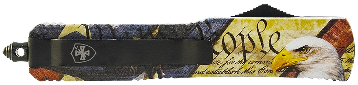 Templar Knife SEG332 Gen II Eagle Small OTF Drop Point 2.69" Powder Coated 440C SS Blade, 4.31" Eagle We The People Aluminum Handle Glass Breaker