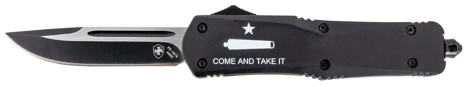 Templar Knife LCATI331 Gen II Come And Take It Large OTF Drop Point 3.50" Black Oxide 440C SS Blade, 5.25" Black CATI Aluminum Handle Glass Breaker