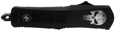 Templar Knife MFL231 Gen II Fallen Slim OTF Tanto 3.43" Black Oxide 440C Blade, Black Skull Aluminum Handle, Glass Breaker
