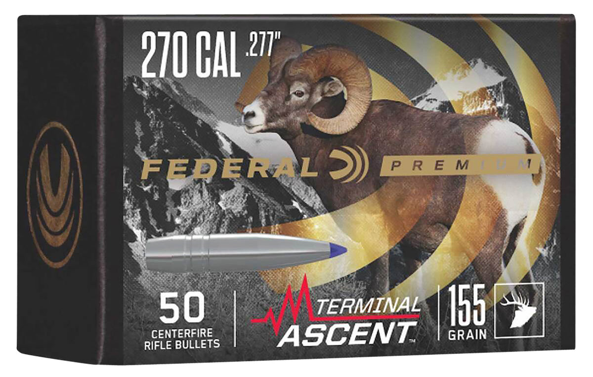 Federal PB277TA2 270 Cal 155gr Terminal Ascent Bonded Reloading Bullets 50/Box