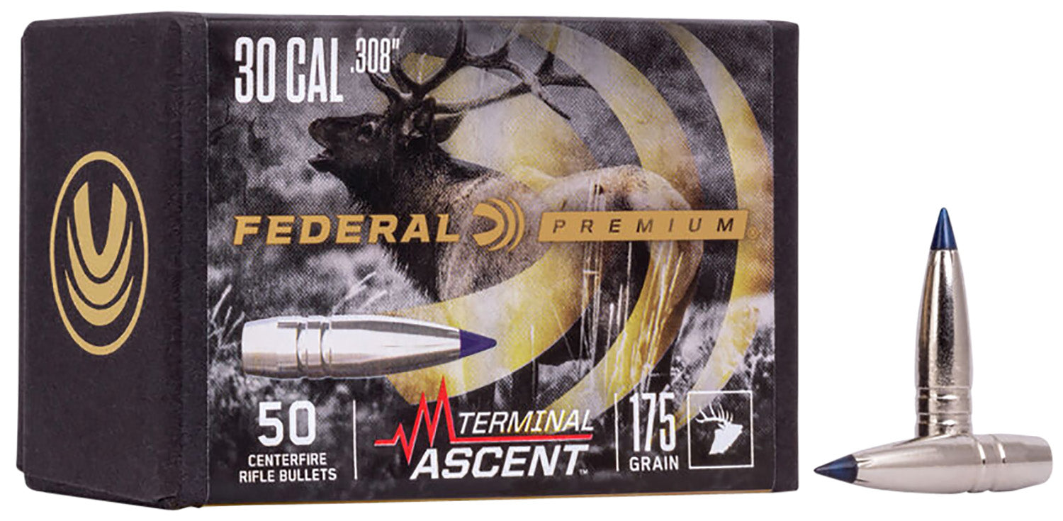 Federal Premium .30 Cal 215 Grain Terminal Ascent Reloading Bullets 50 Per Box