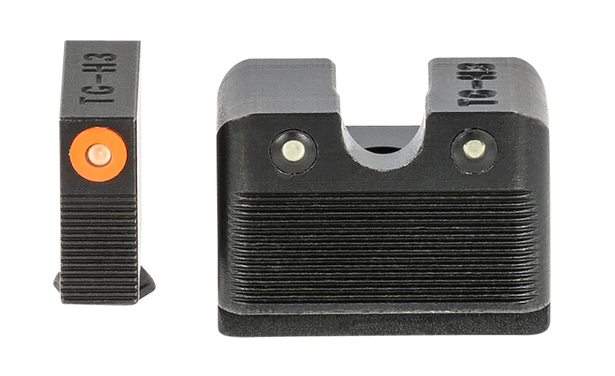 TruGlo TG231G2MC Tritium Pro Night Sight Set Green Tritium Orange Outline Front & Green Tritium Rear Sight