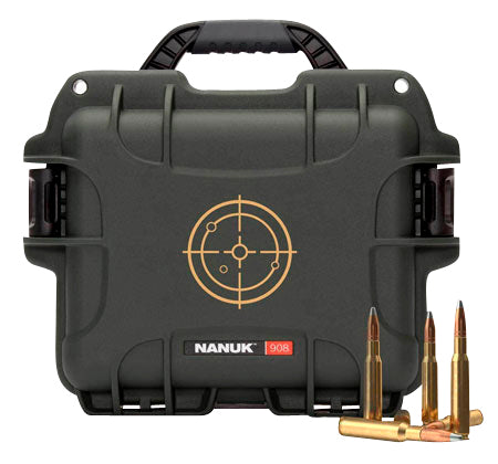 Nanuk 908 Ammo Case Waterproof Black/White Resin 600rd .223 Rem