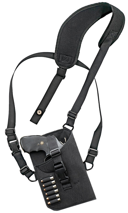 GrovTec GTHL15102R Trail Pack Shoulder Holster Black Nylon Harness Med/Lg DA Revolver 3-4" Barrel Right Hand