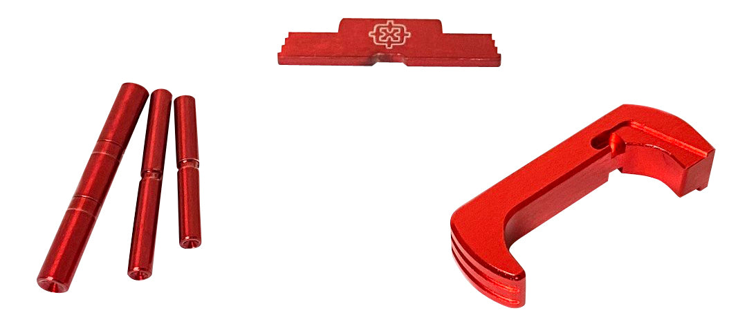 Cross Armory 3-Piece Extended Kit for Glock 17/19/26/34 Gen5 - Red Anodized