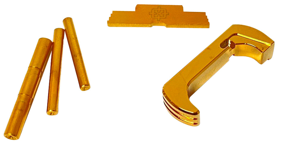 Cross Armory 3-Piece Extended Kit for Glock 17/19/26/34 Gen5 - Gold Anodized