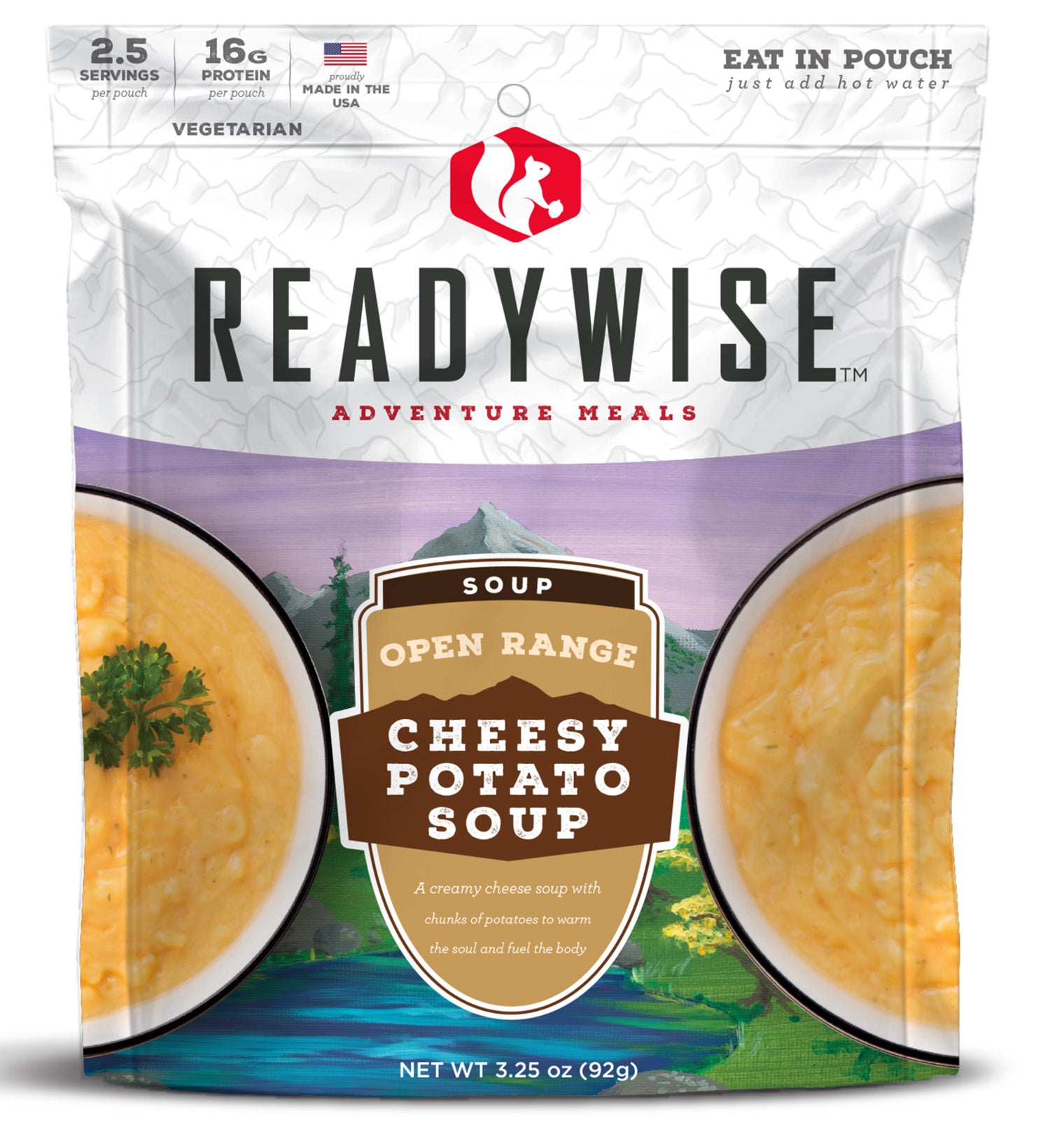ReadyWise Open Range Cheesy Potato Soup Freeze-Dried Pouch 2.5 Servings 6 Pack